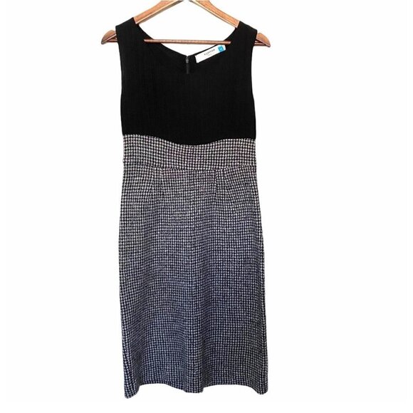 Sparrow Houndstooth Anthropologie Merino Wool Knee Length Sleeveless Dress - Picture 1 of 9